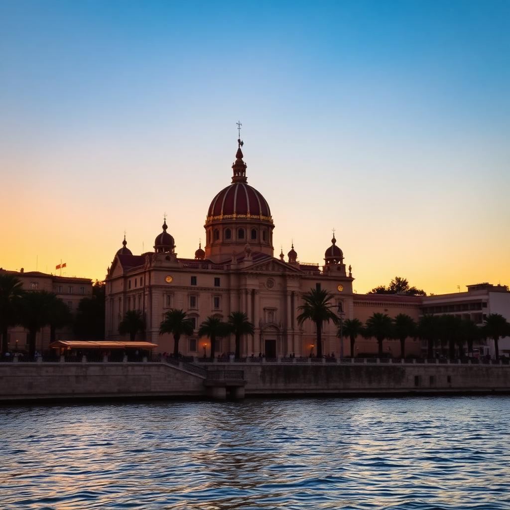 La Seu — the Palma cathedral — from the waterfront at dusk.